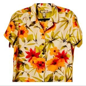 Caribbean Joe tropical button down NWOT